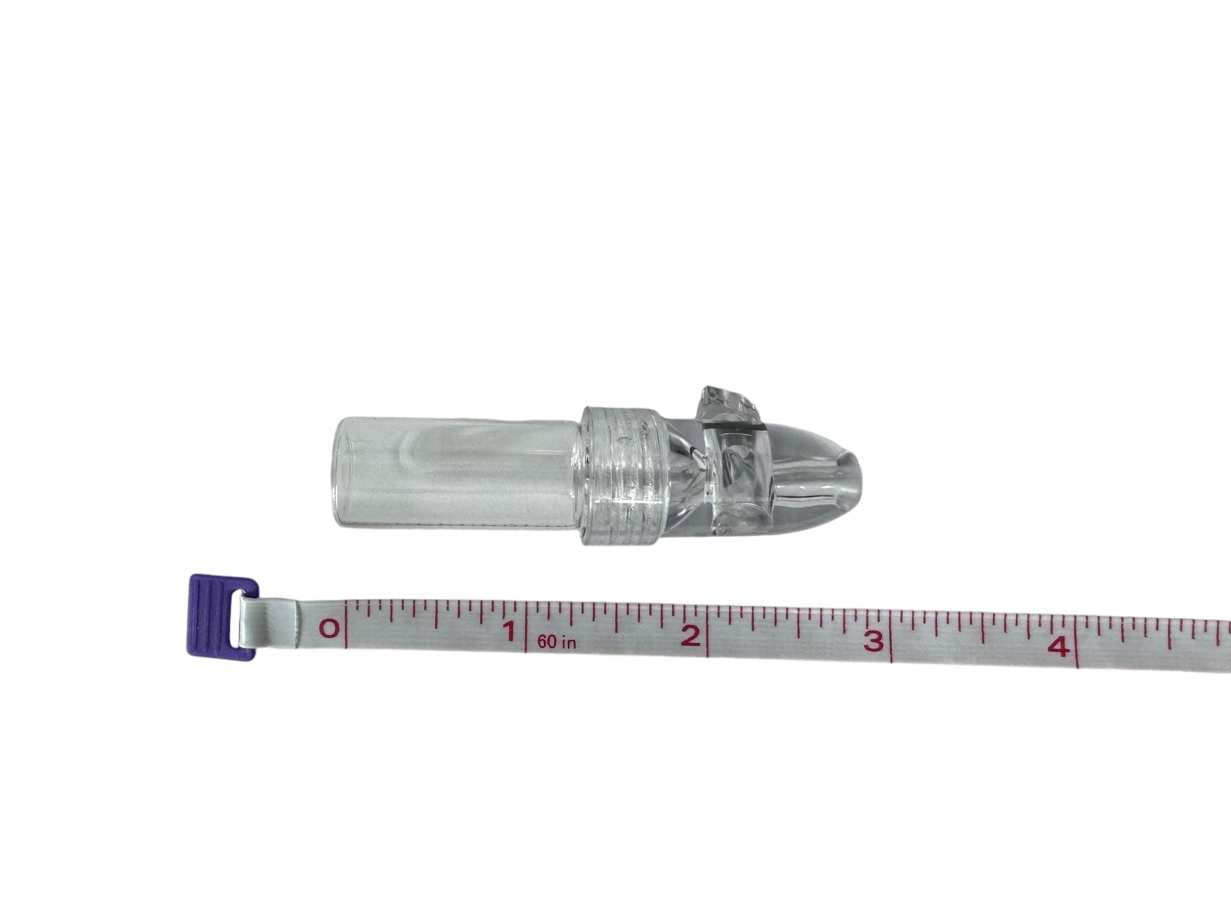 Glass Portion Control Dispenser Storage Plastic Snuff Bullet Top - For Travel, Pocket, or Purse