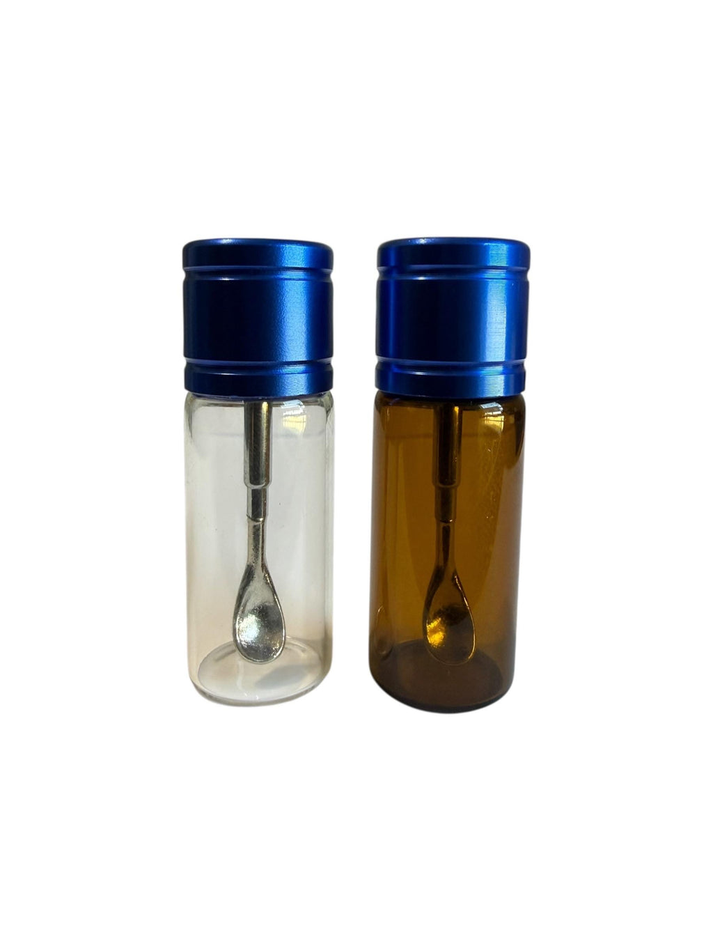 Mini Glass  Snuff Spice Jar: Travel Portion Control with Extending Spoon for Supplements Spices Snuff or Cosmetics