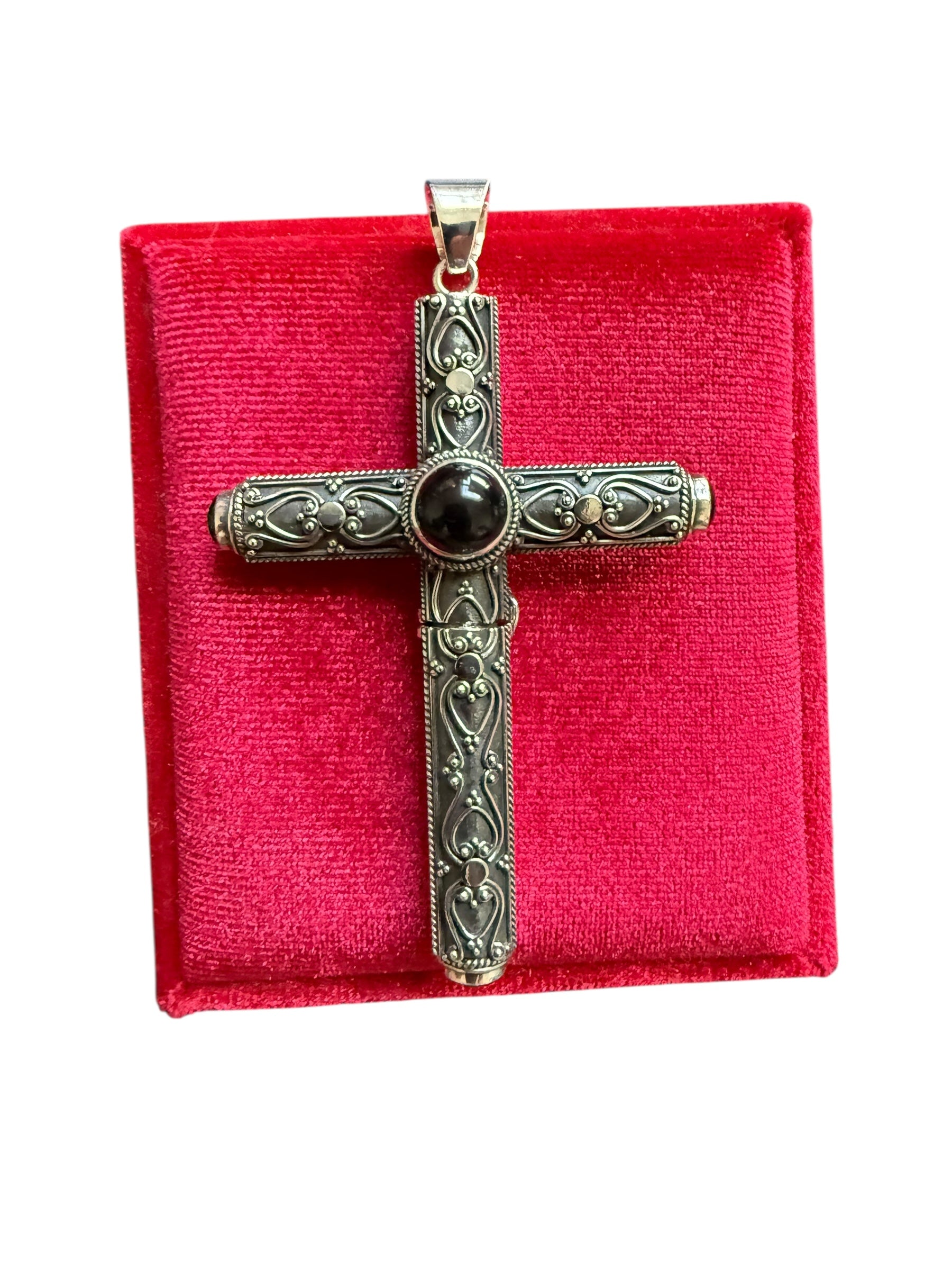 925 Sterling Silver Handmade Cruel Intentions  Stash Cross Rosary Pendant - Spider Design - Cruel Intentions Necklace