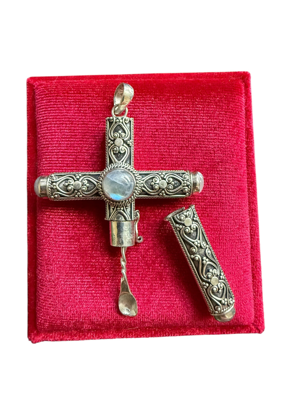 925 Sterling Silver Handmade Cruel Intentions  Stash Cross Rosary Pendant - Spider Design - Cruel Intentions Necklace