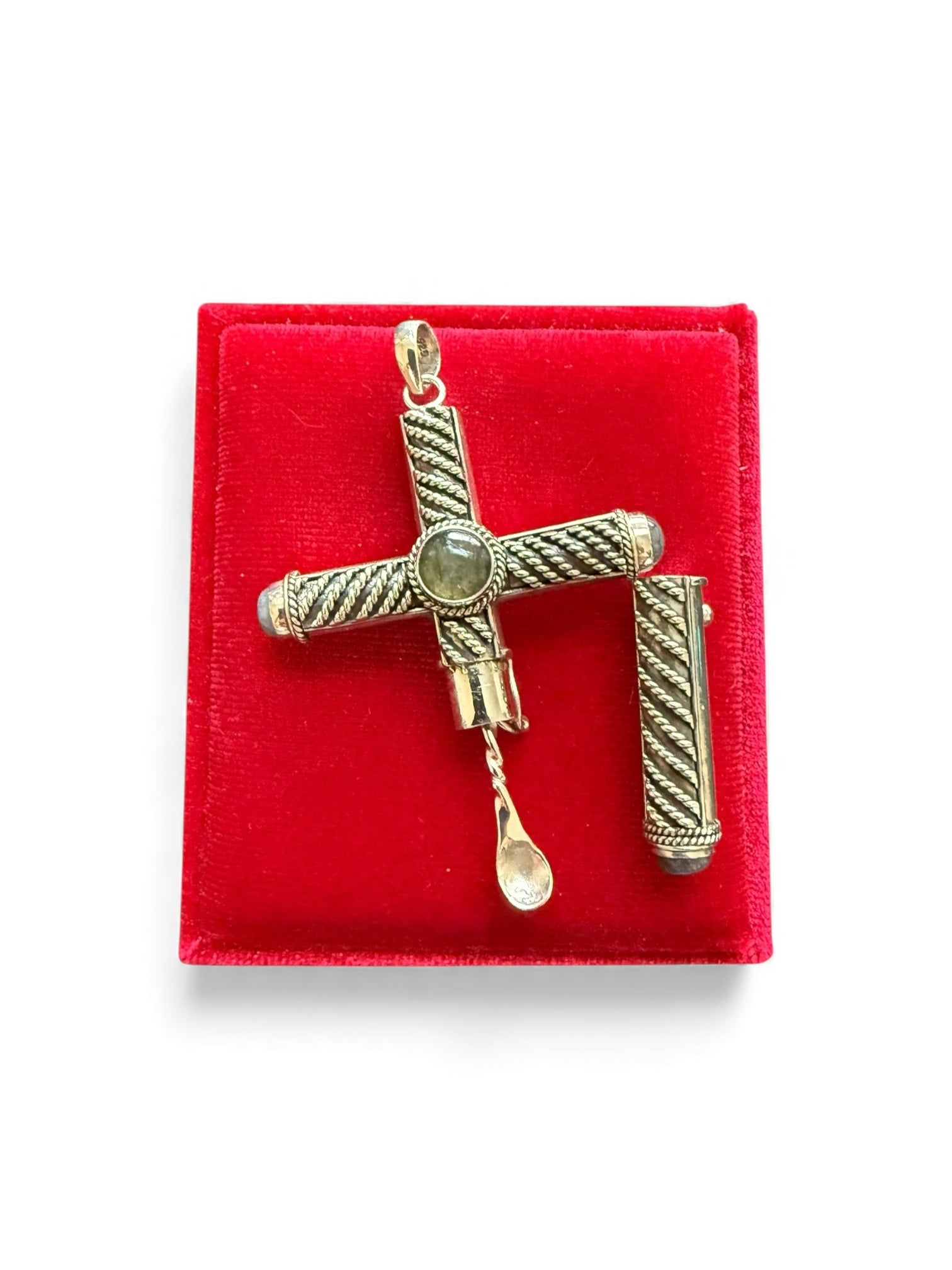 925 Sterling Silver Handmade Cruel Intentions Stash Cross Pendant Necklace - Rope Design - Cruel Intentions Necklace