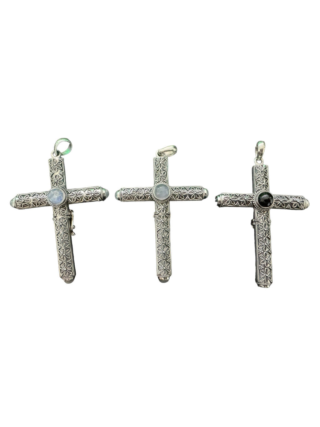 925 Sterling Silver Handmade Cruel Intentions Stash Cross Rosary Pendant - Flower of Life Design - Cruel Intentions Necklace