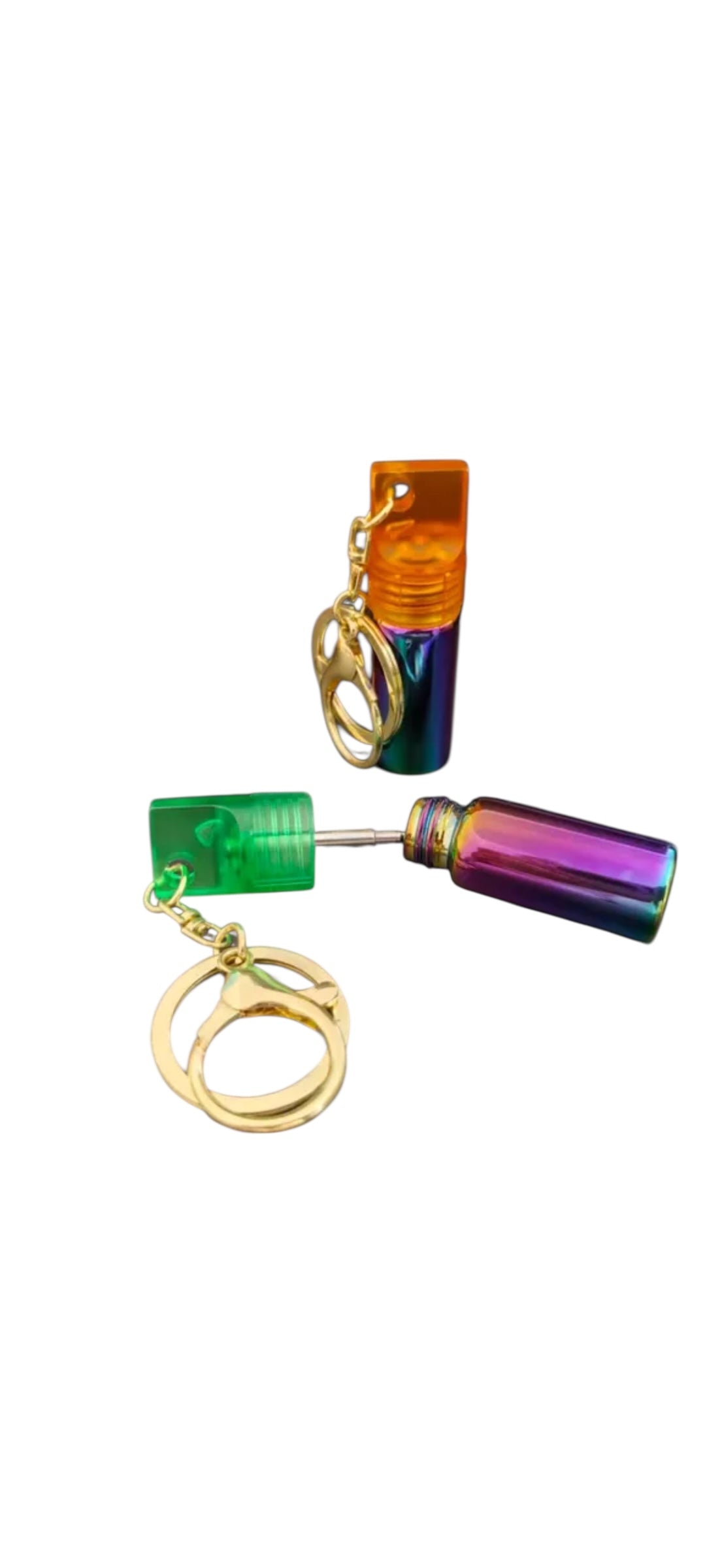 Mini Glass Spice Dispenser Keychain: Extending Snuff Spoon Scoop