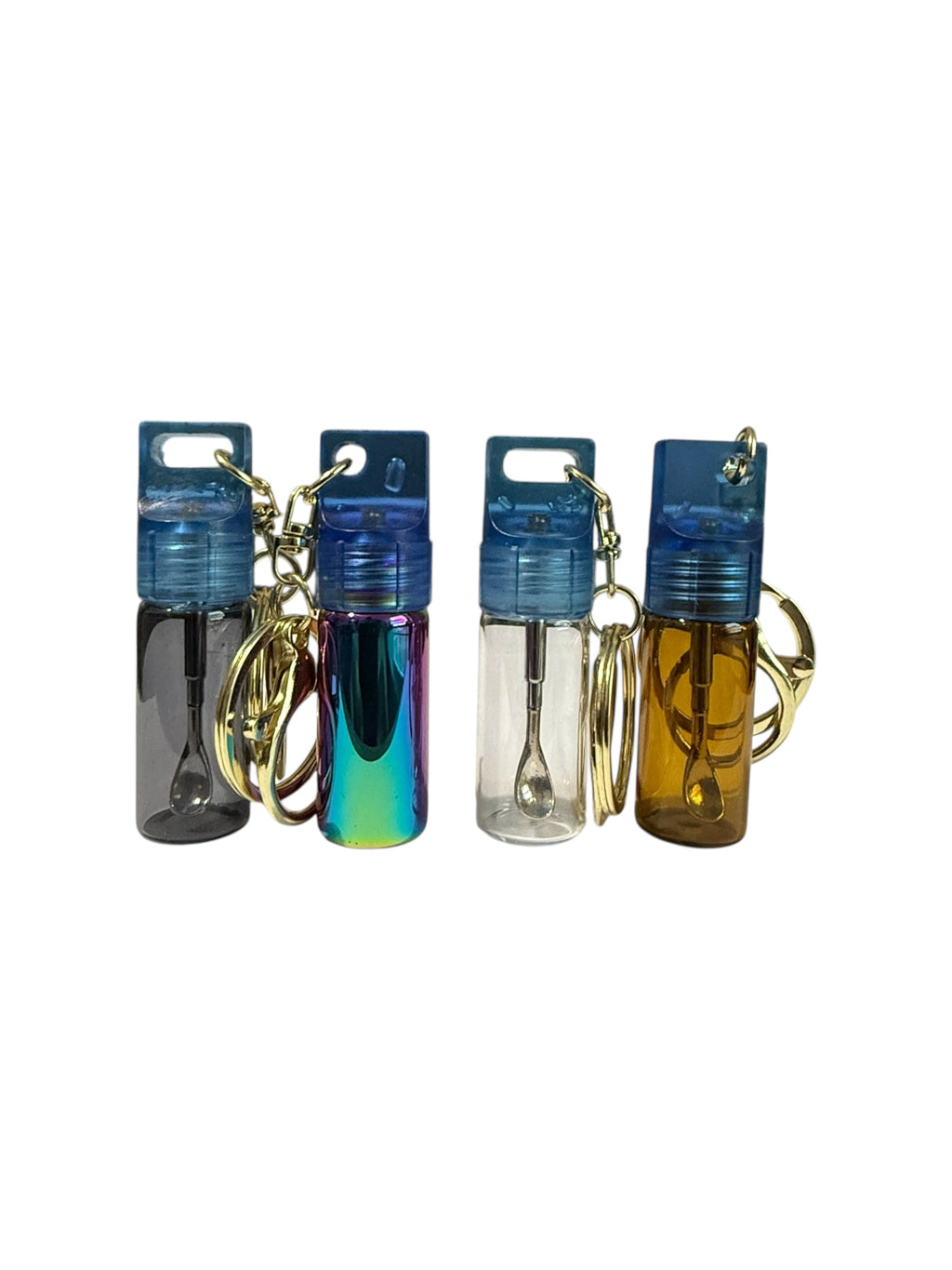 Mini Glass Spice Dispenser Keychain: Extending Snuff Spoon Scoop