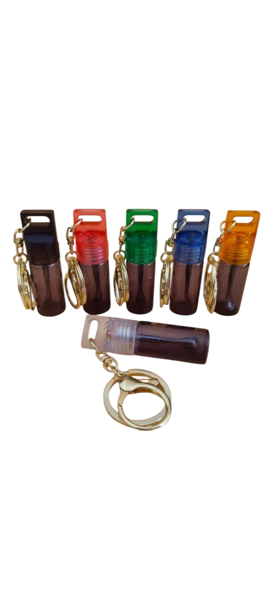 Mini Glass Spice Dispenser Keychain: Extending Snuff Spoon Scoop