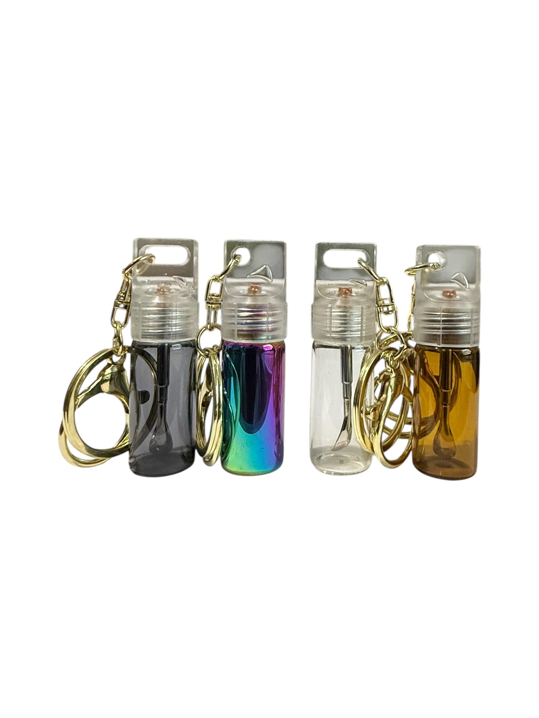 Mini Glass Spice Dispenser Keychain: Extending Snuff Spoon Scoop