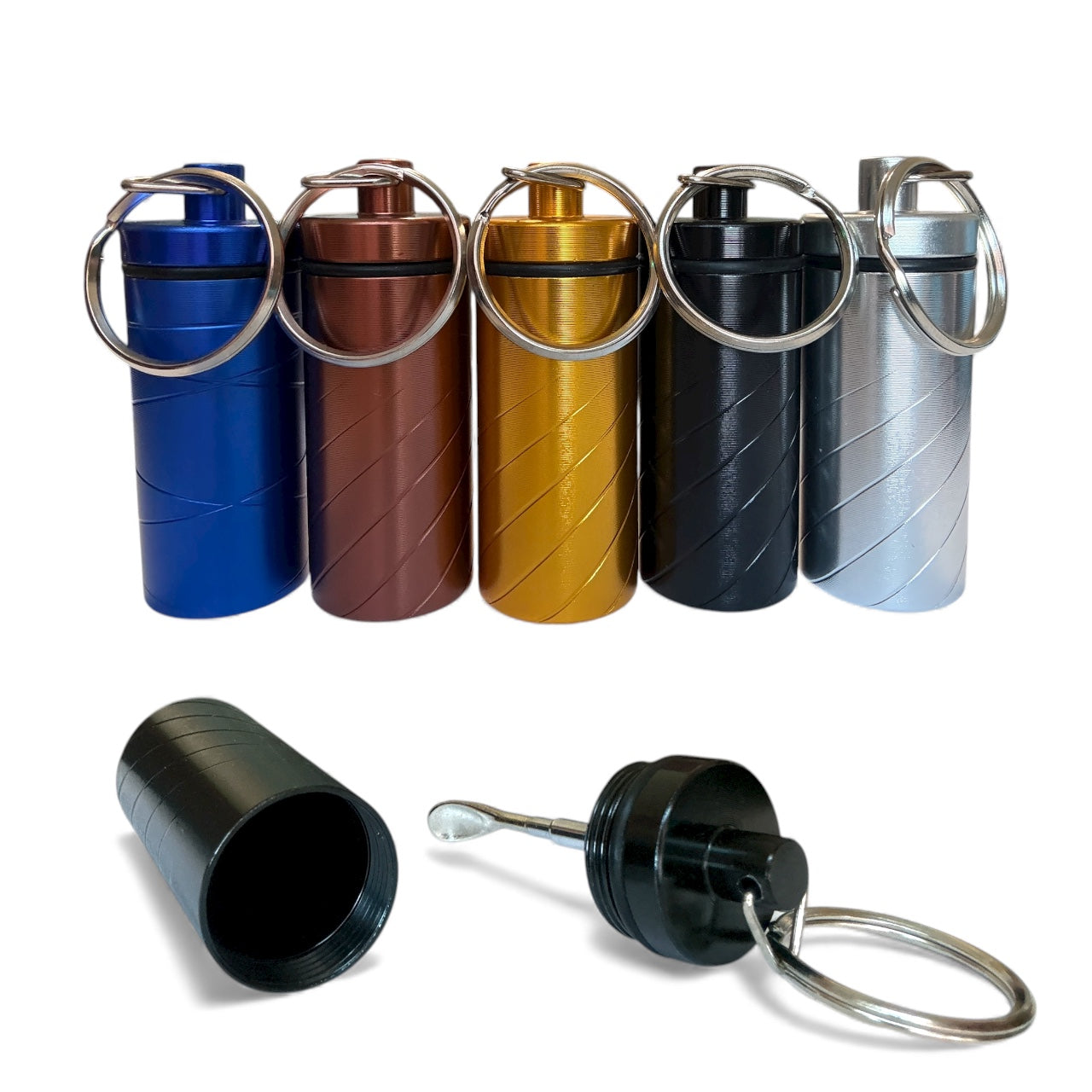 Aluminum Portion Control Snuff Storage – Travel Spice Snuff Supplement Dispenser with Spoon