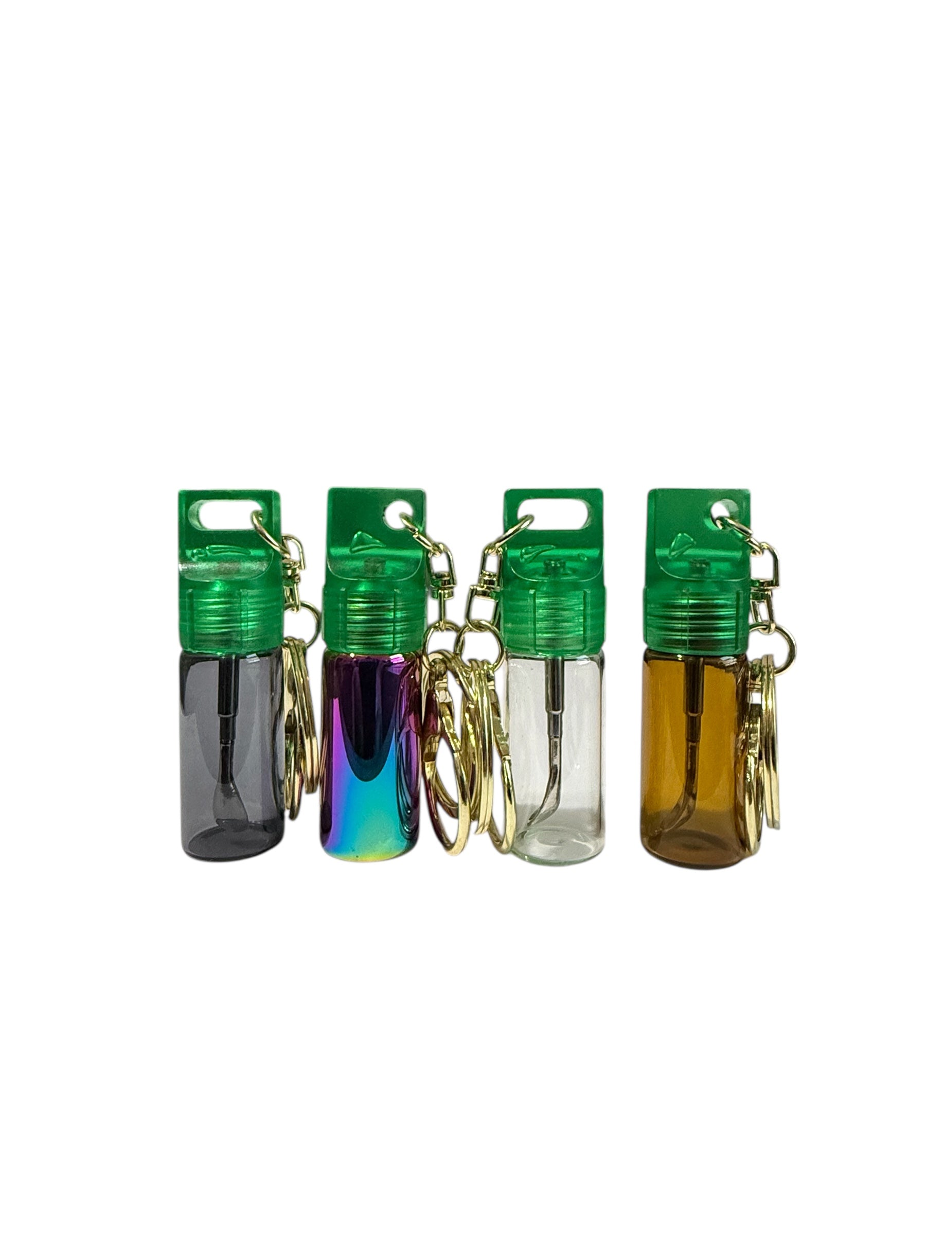 Mini Glass Spice Dispenser Keychain: Extending Snuff Spoon Scoop
