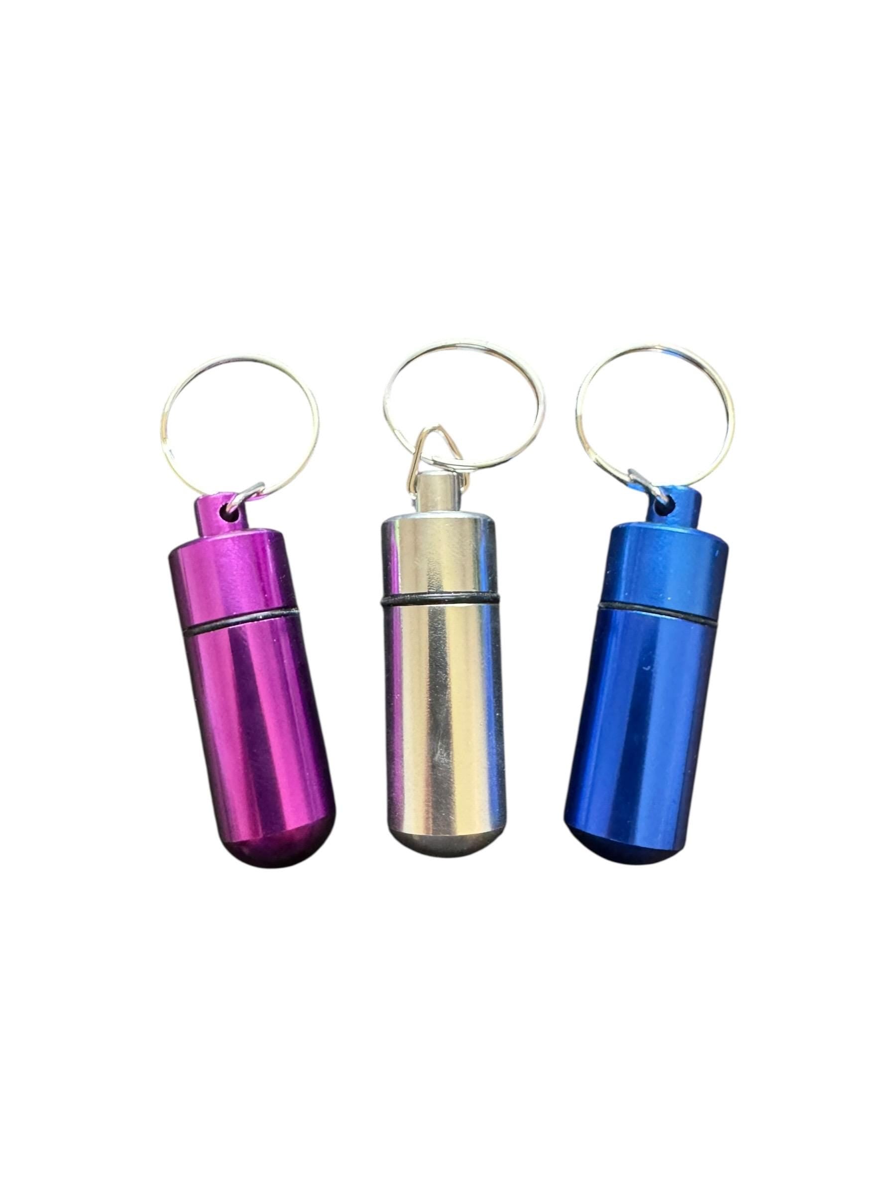 Aluminum Portion  Snuff Control Keychain: Travel Spice Sweetener Dispenser with Spoon Scoop